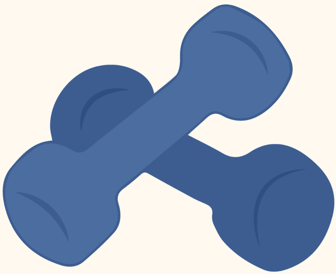 Illustration d'un haltère bleu