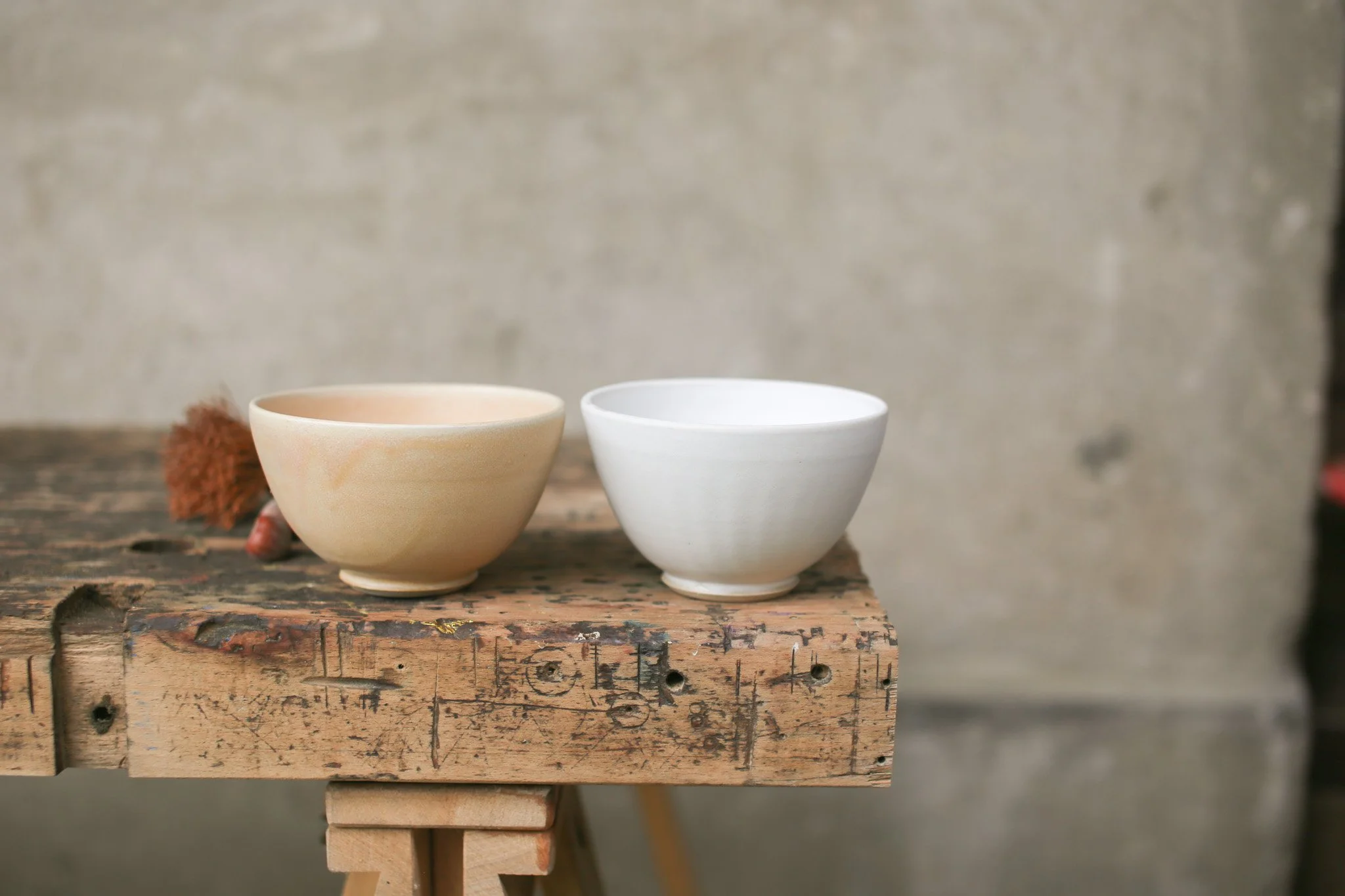 Breakfast Bowls (Set of 2)  in white and cream