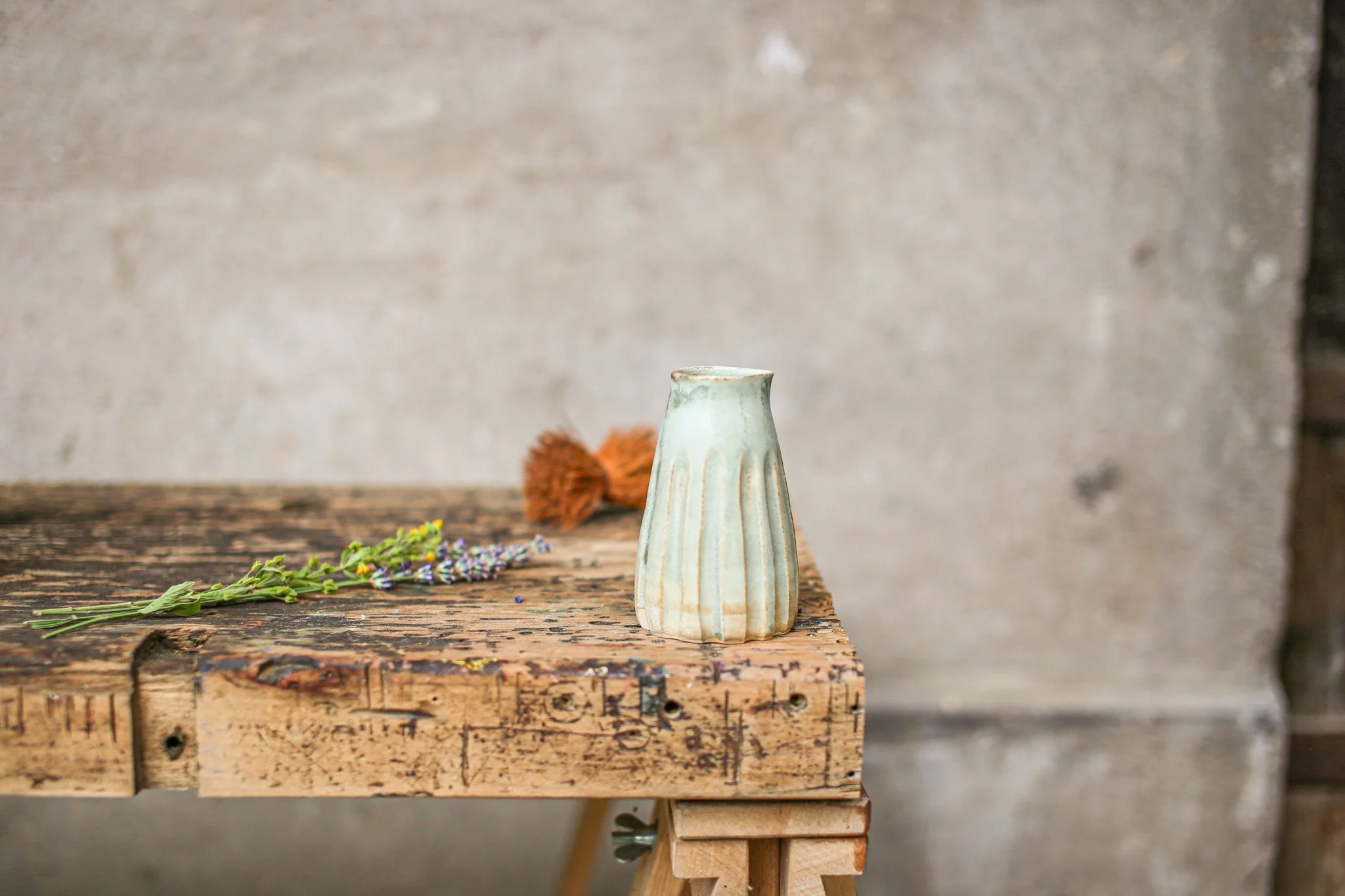 Carved Pourer / Vase — Spring Green
