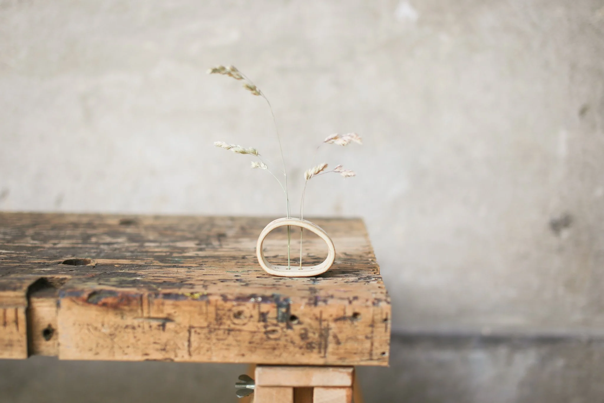 Stem Loop Vase, Dark Stoneware Edition
