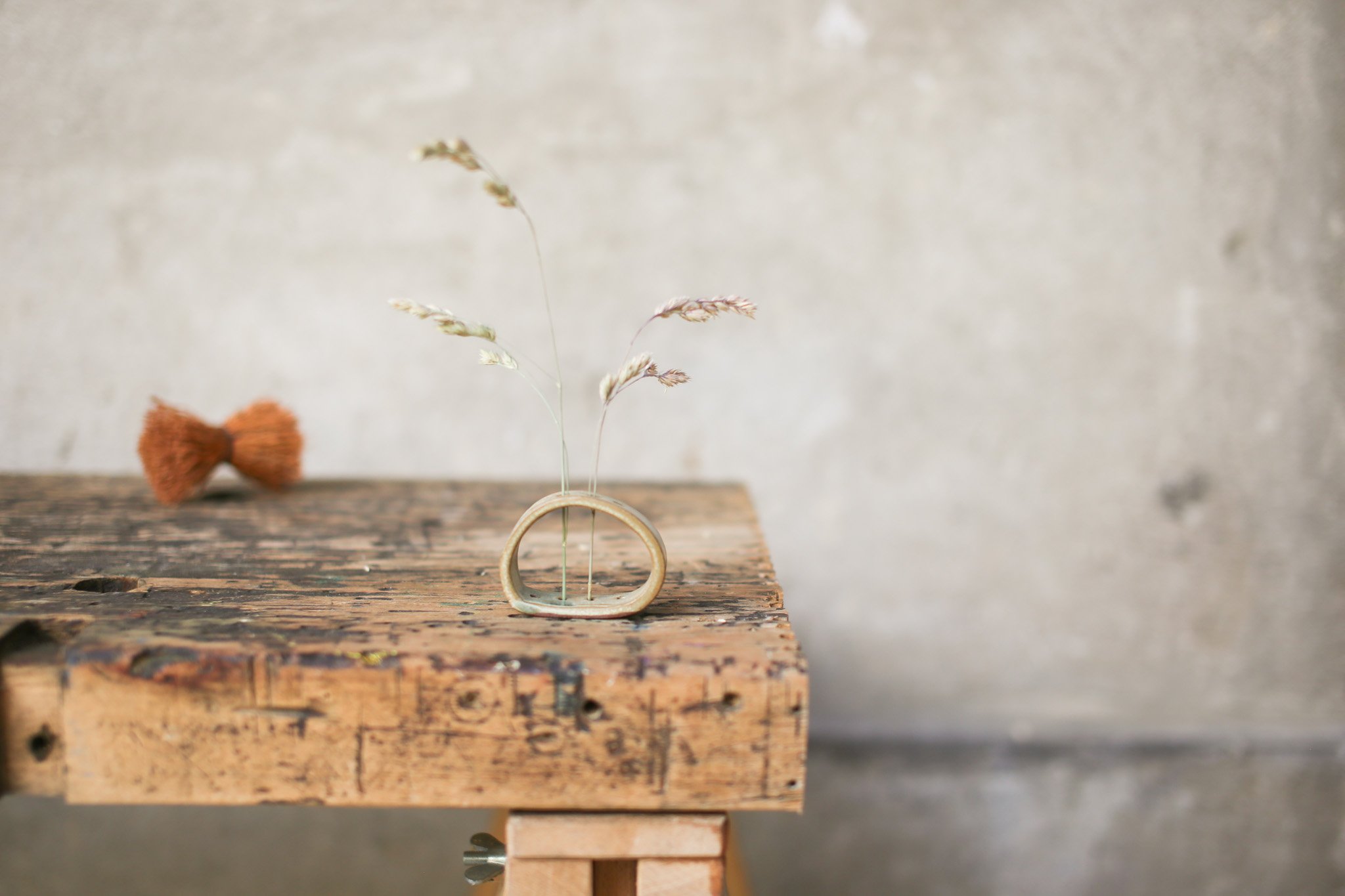 Stem Loop Vase, Dark Stoneware Edition