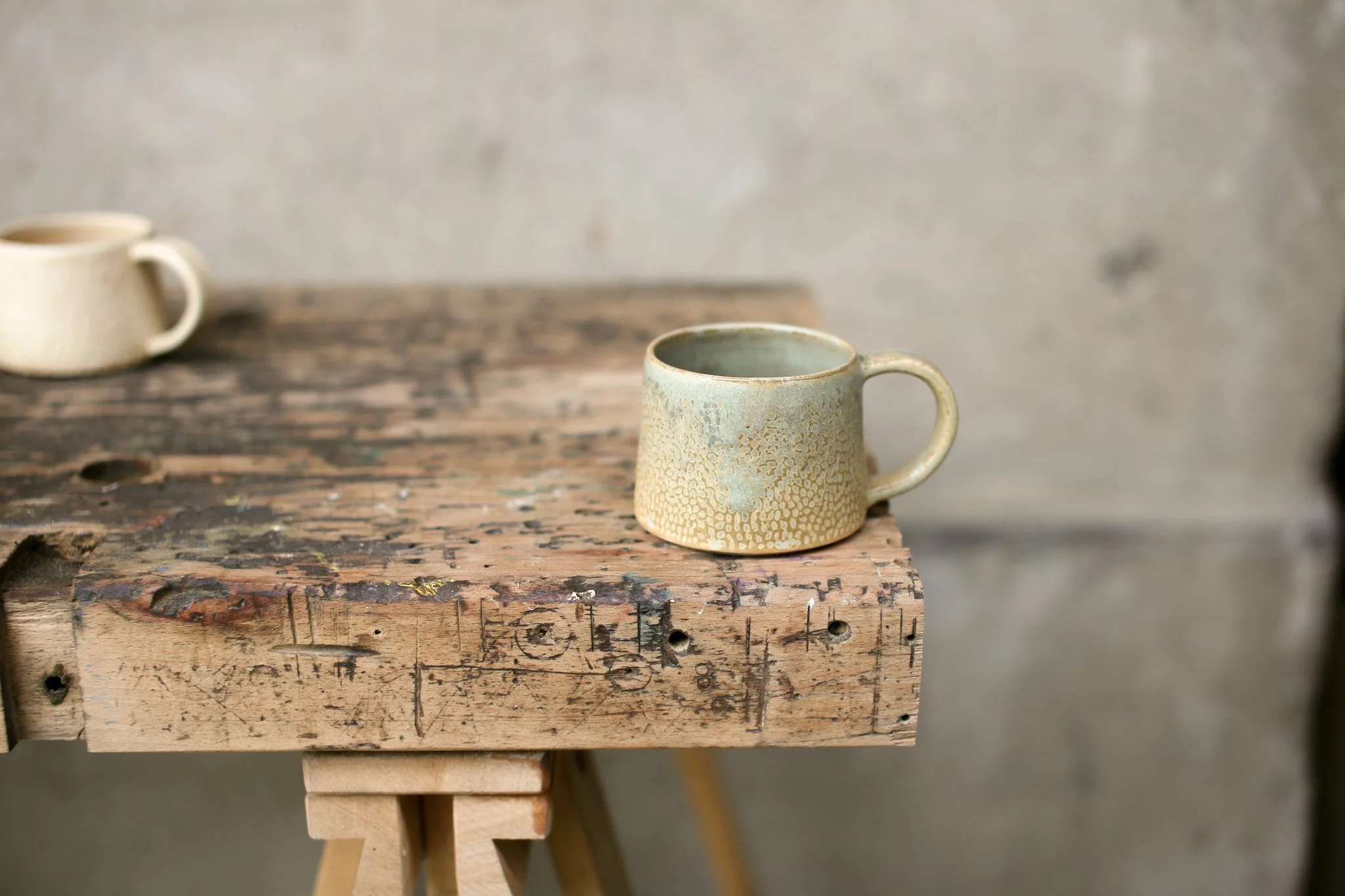 Tapered Carved Mug — Spring Collection, dot carving