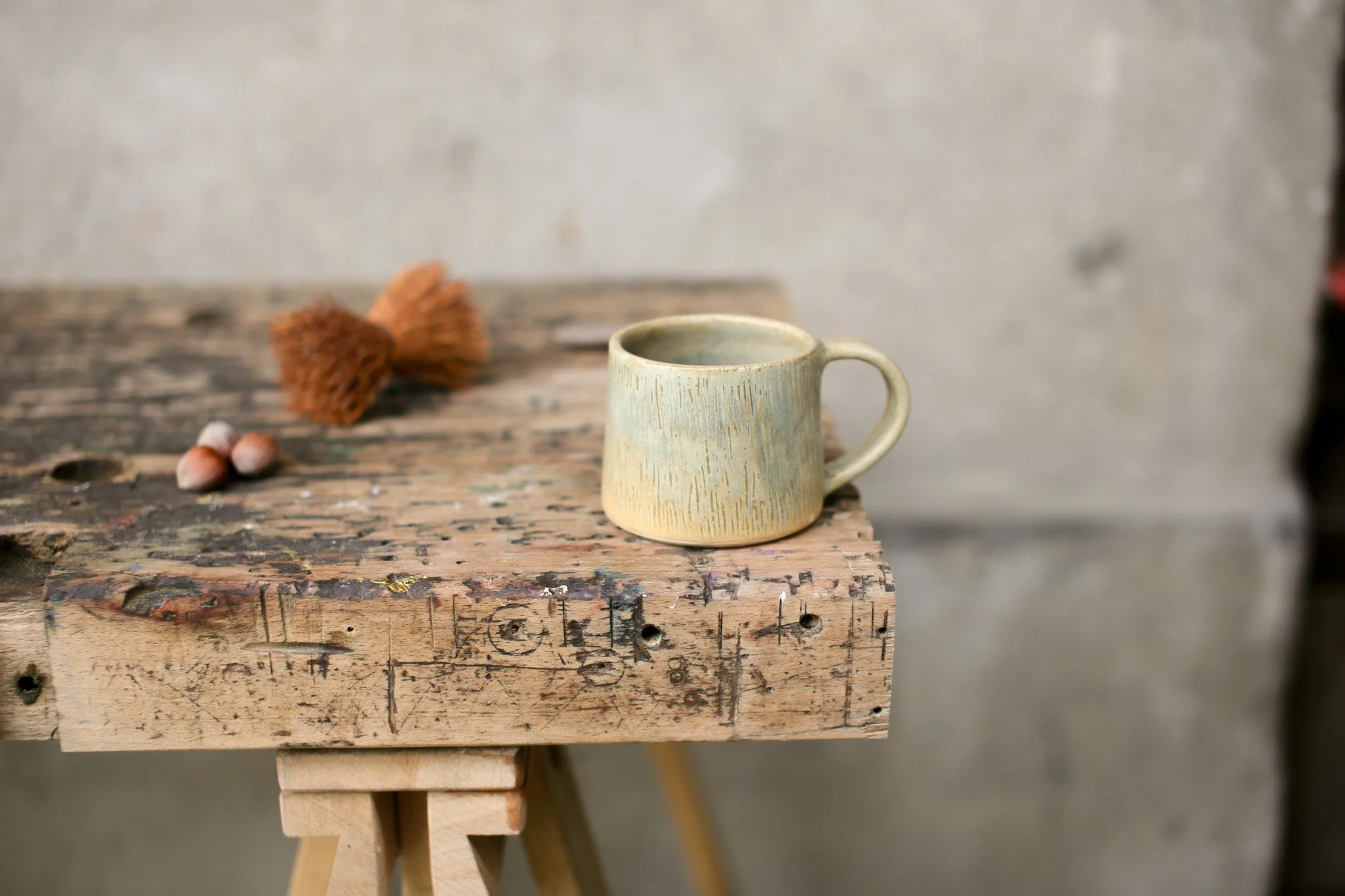 Tapered Mug — Spring Collection, thin line carving