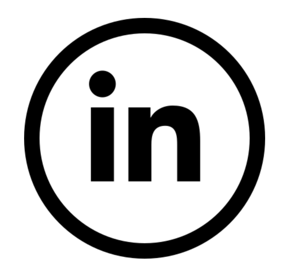 Logotipo de LinkedIn en blanco y negro.