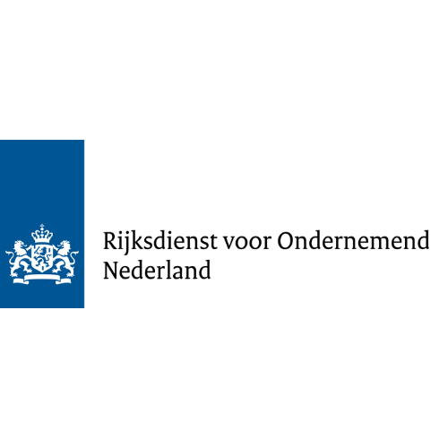 Logo of Rijksdienst voor Ondernemend Nederland, the Dutch enterprise agency.
