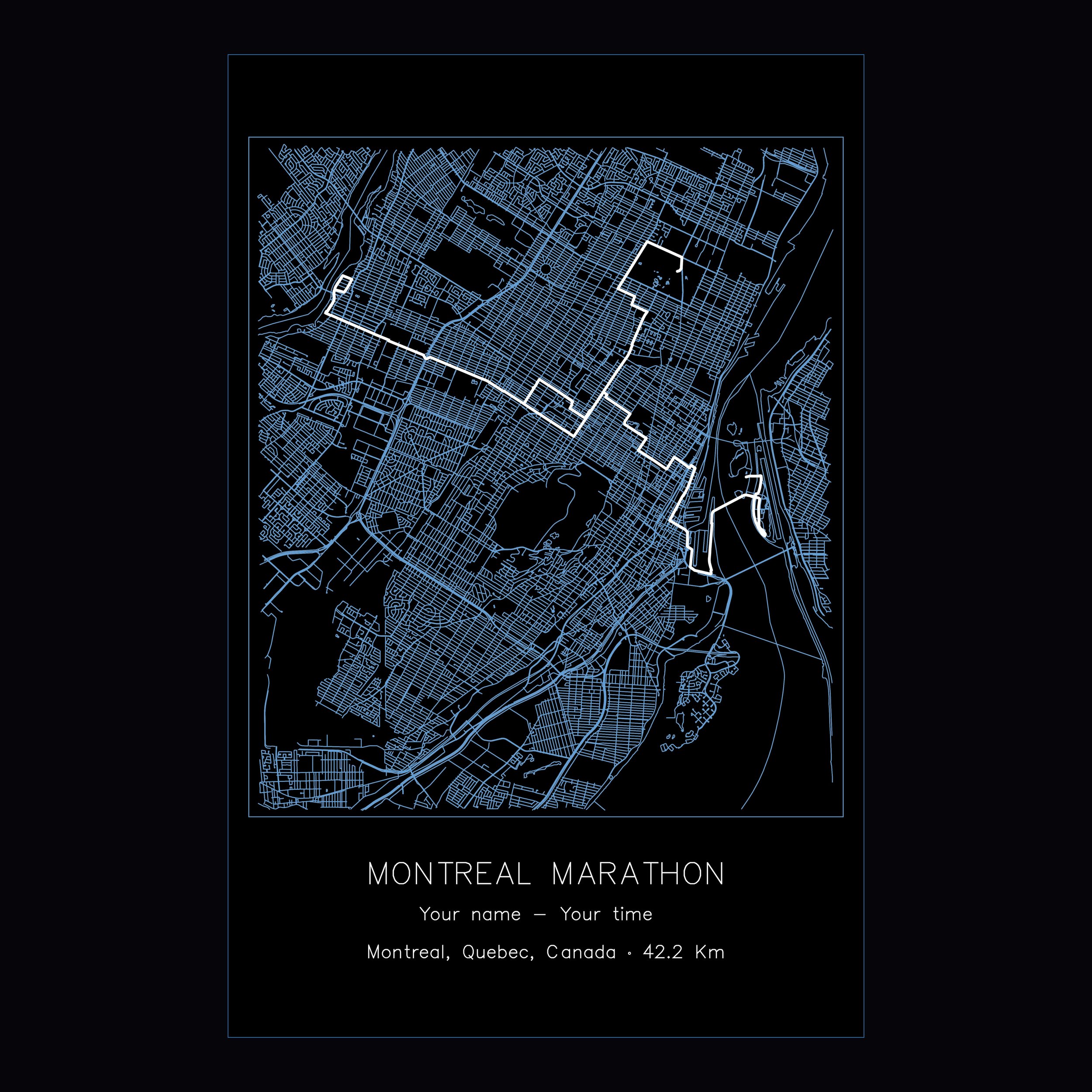 Montreal Marathon Route