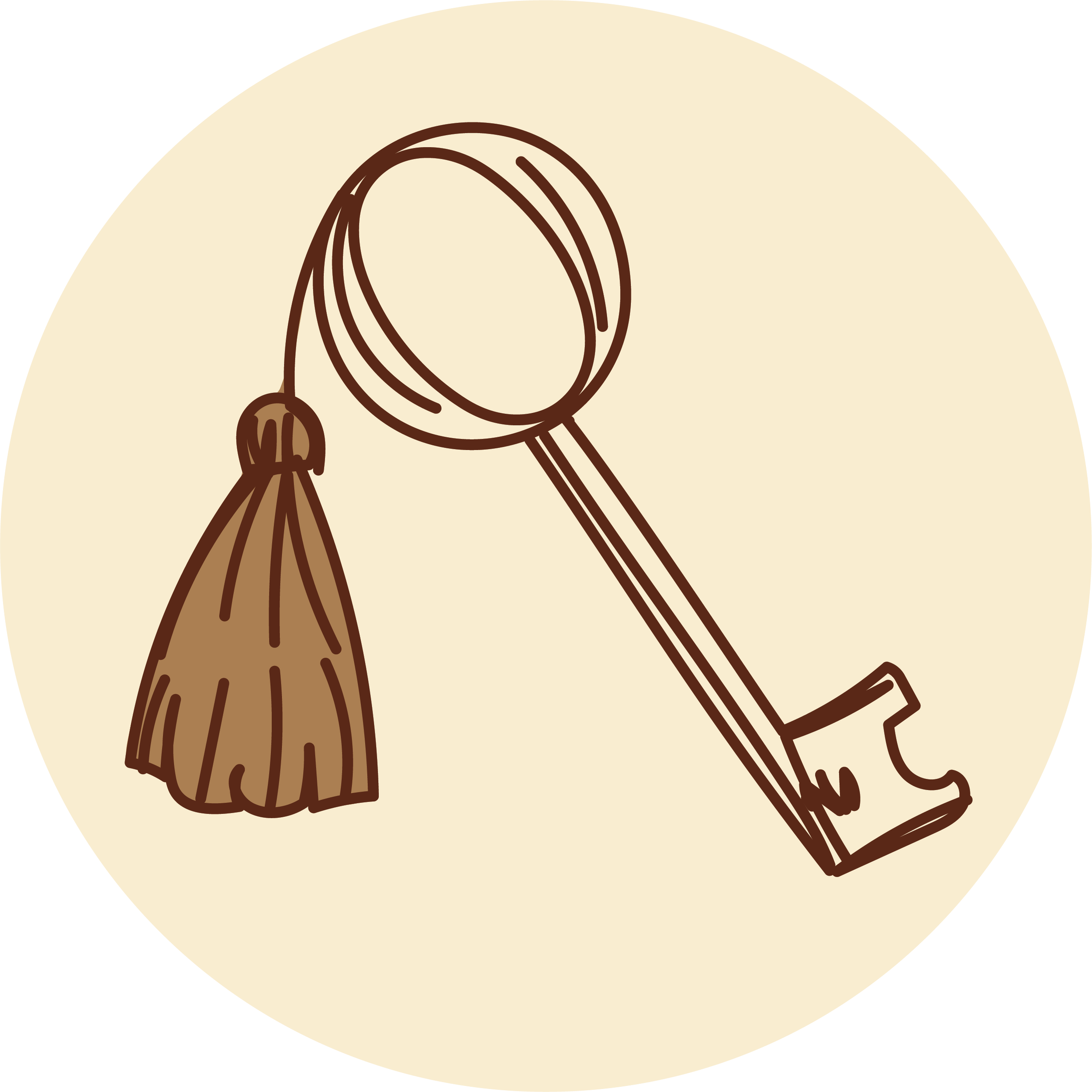Illustration of a stethoscope, kidney-shaped object, a wand, and a test tube on a beige circular background. Property buying agents specialising in North West London. Start your search with us today.