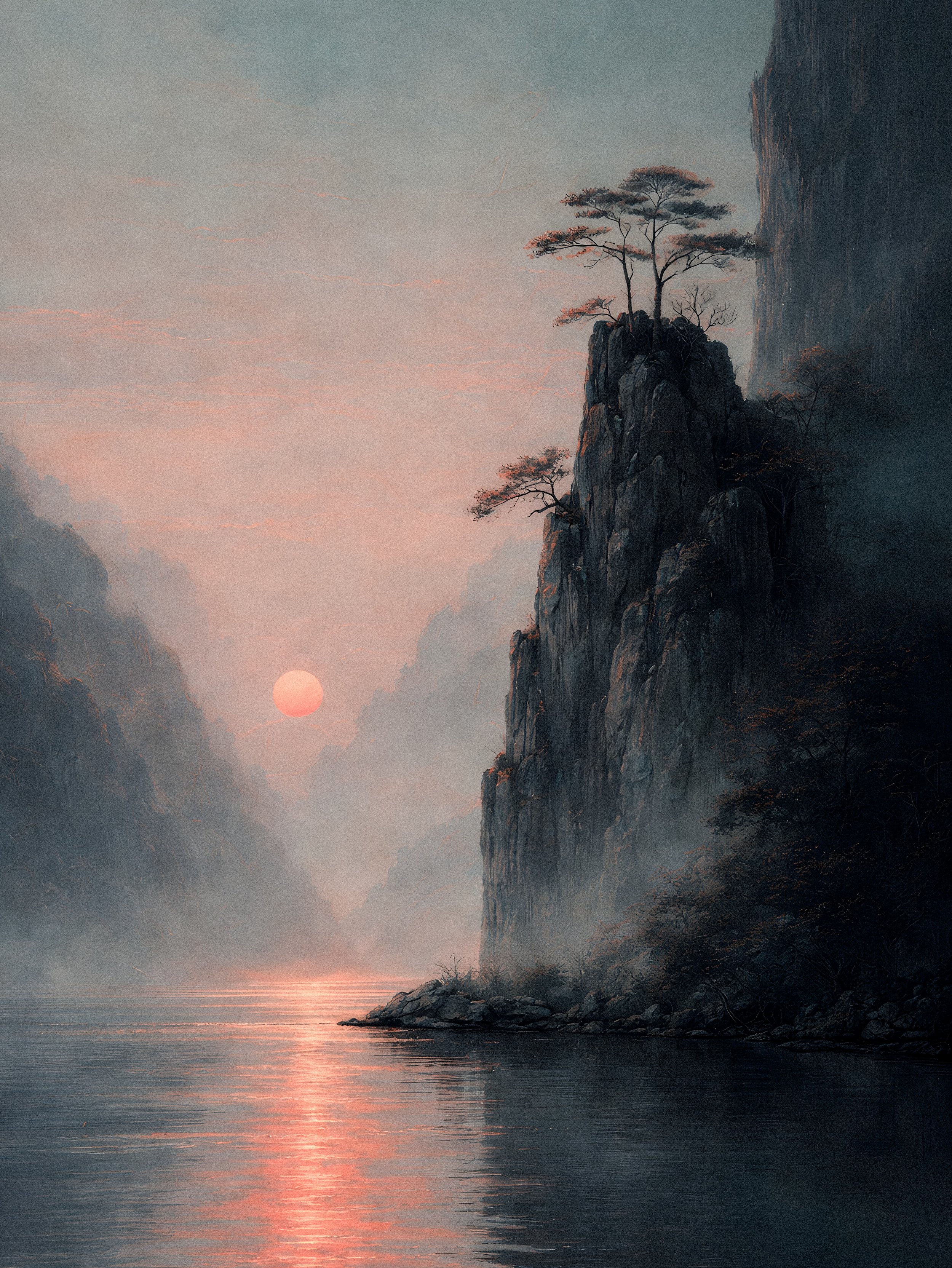 Dusk Between Cliffs