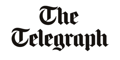 The logo of 'The Telegraph' with black background and dark text