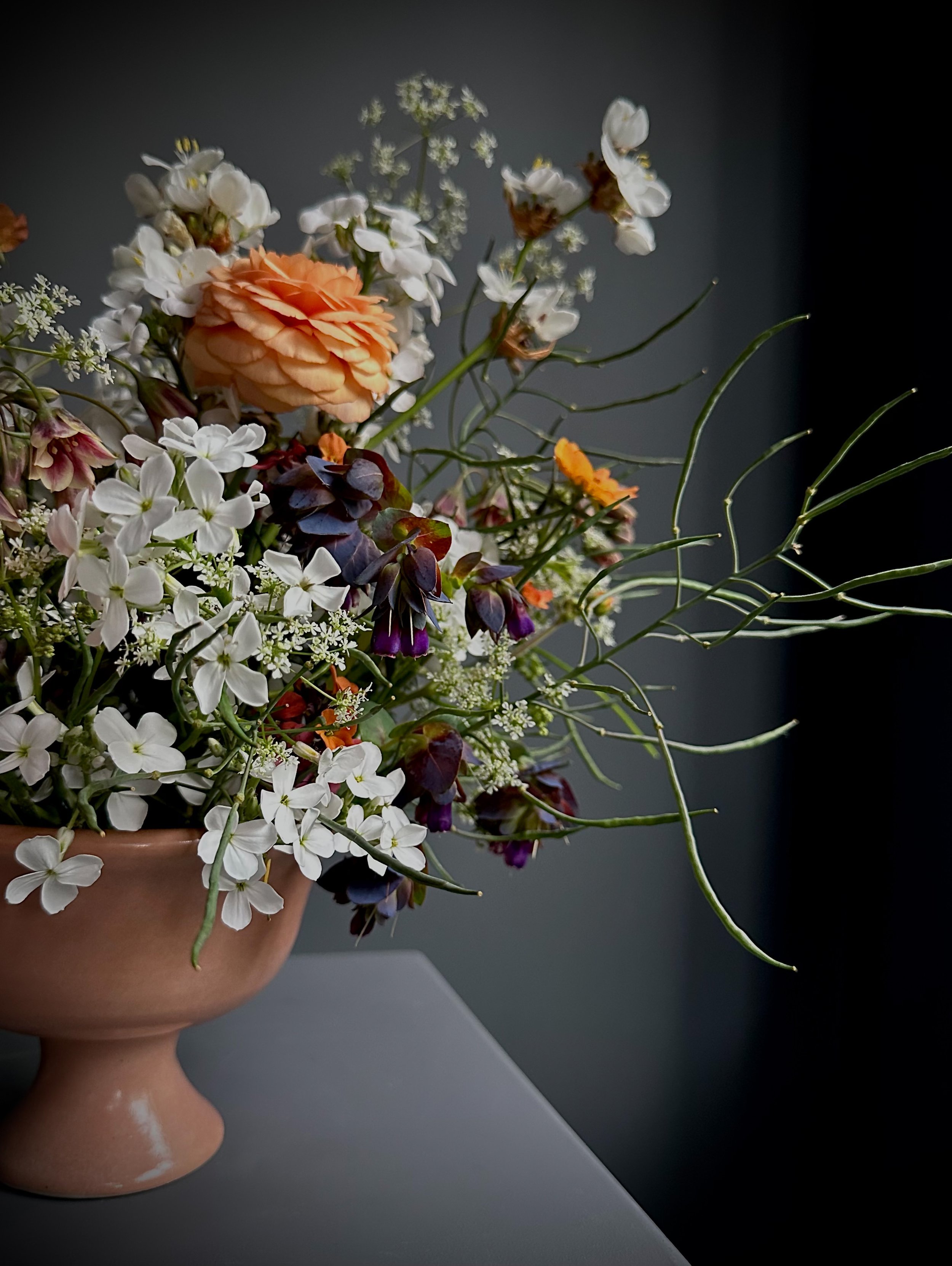Centrepiece seasonal floral wedding design