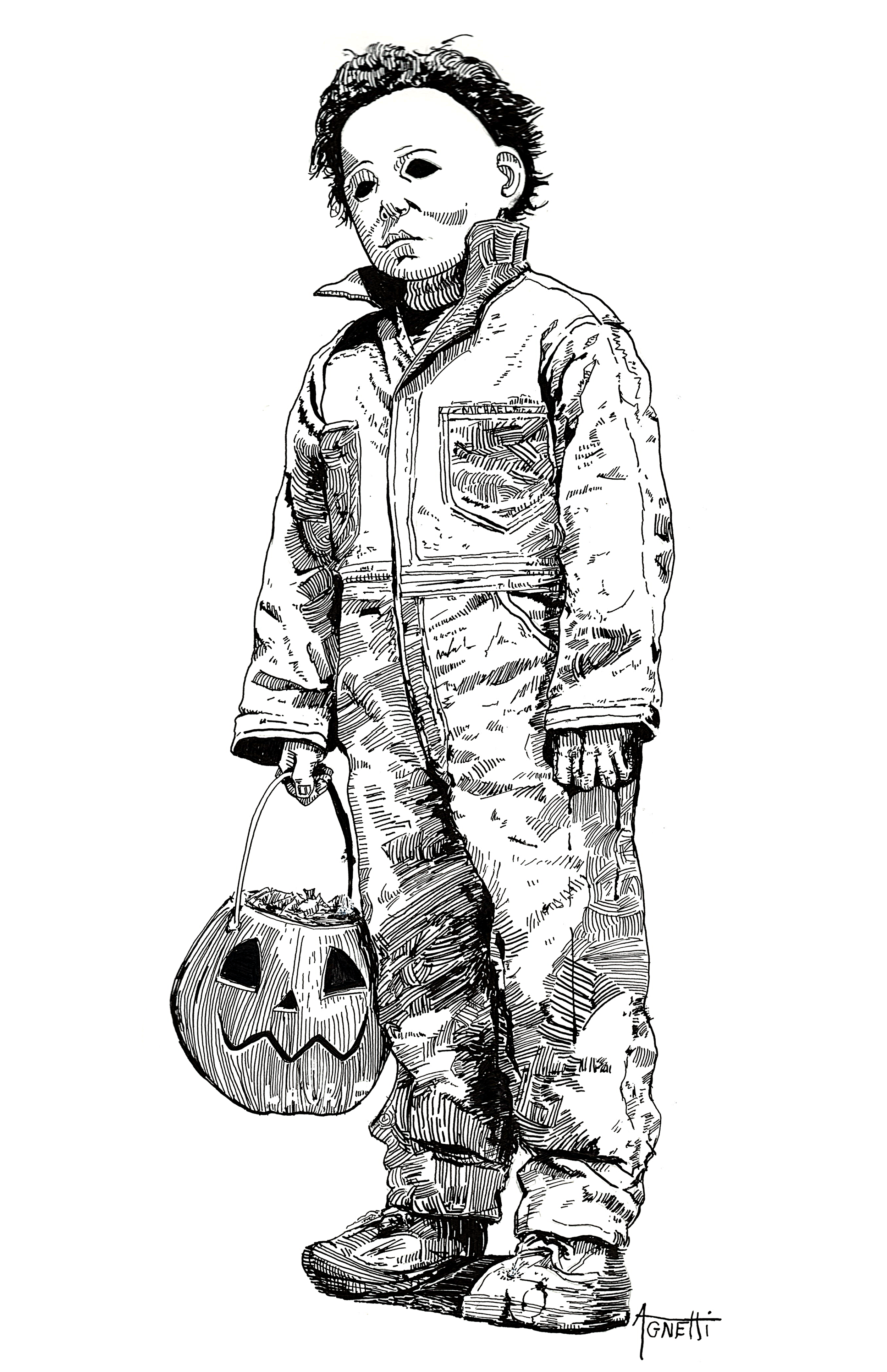 Michael Myers Halloween Trick or Treat  Art Print