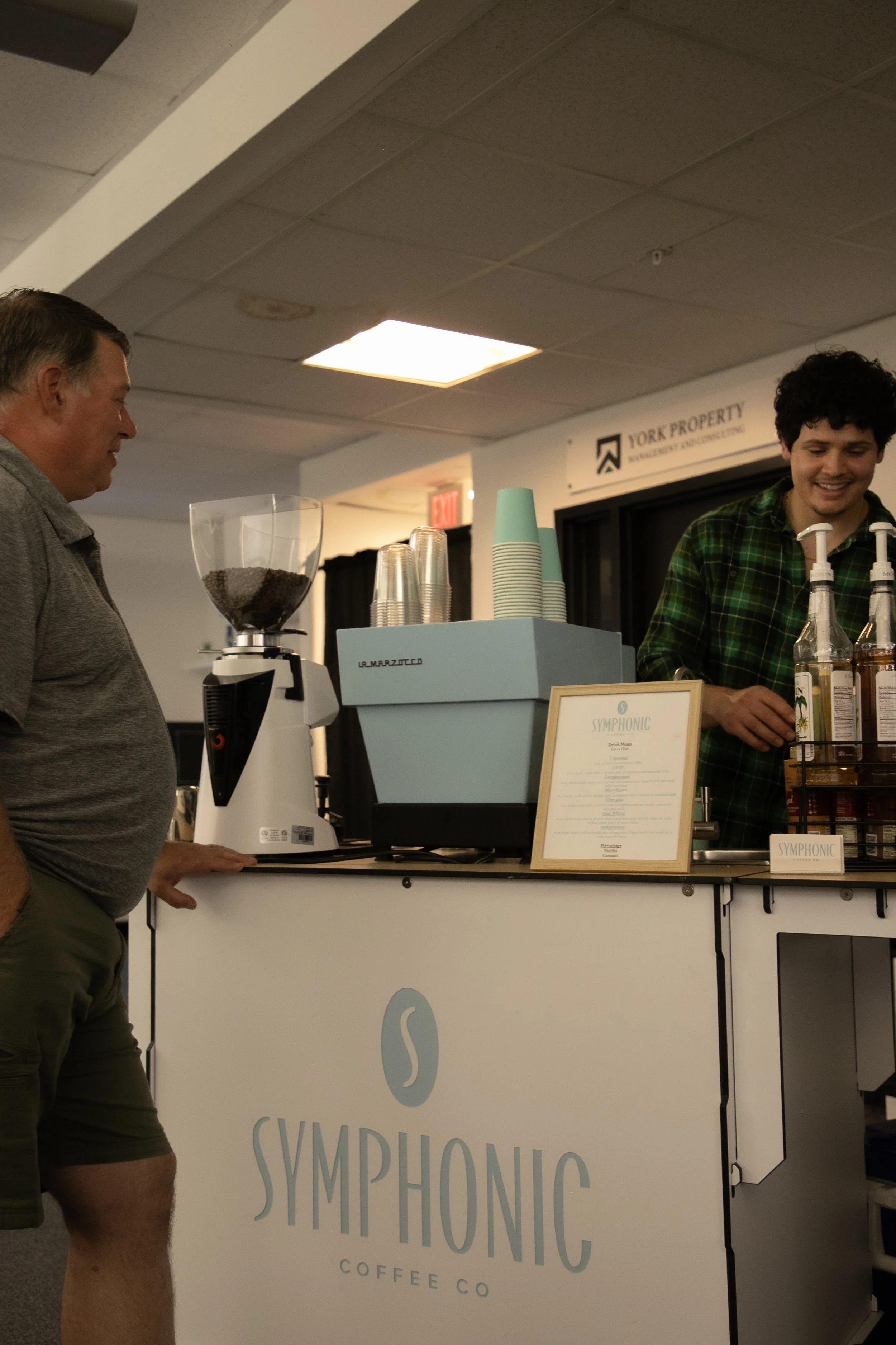 Guests ordering coffee at a private event