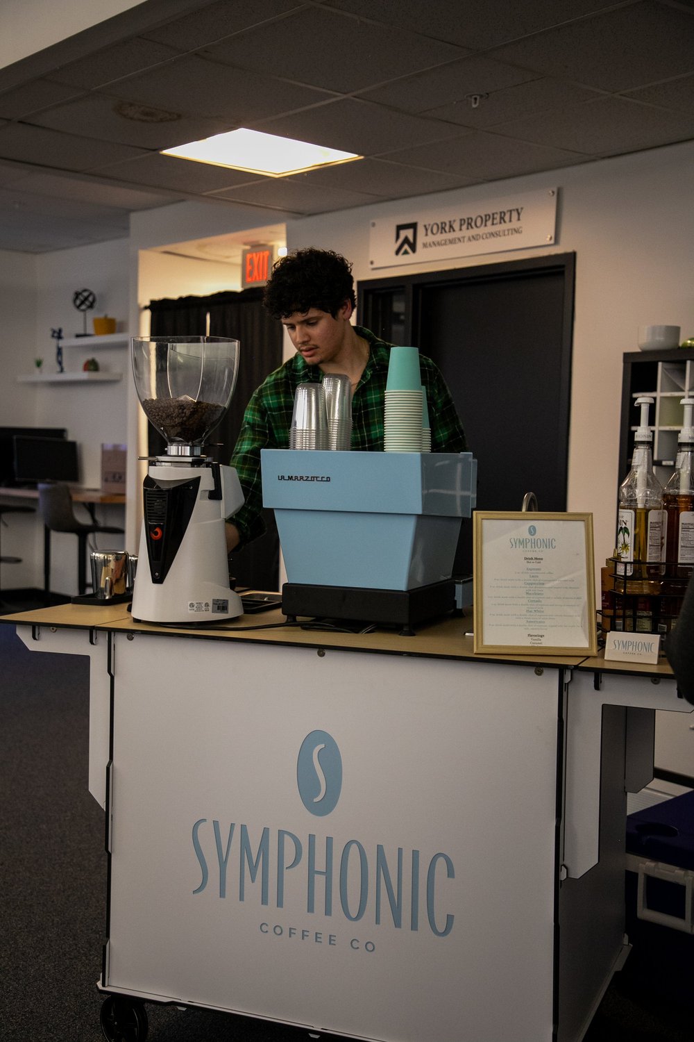 Symphonic Coffee Co. mobile coffee cart and team in Clifton Park, NY