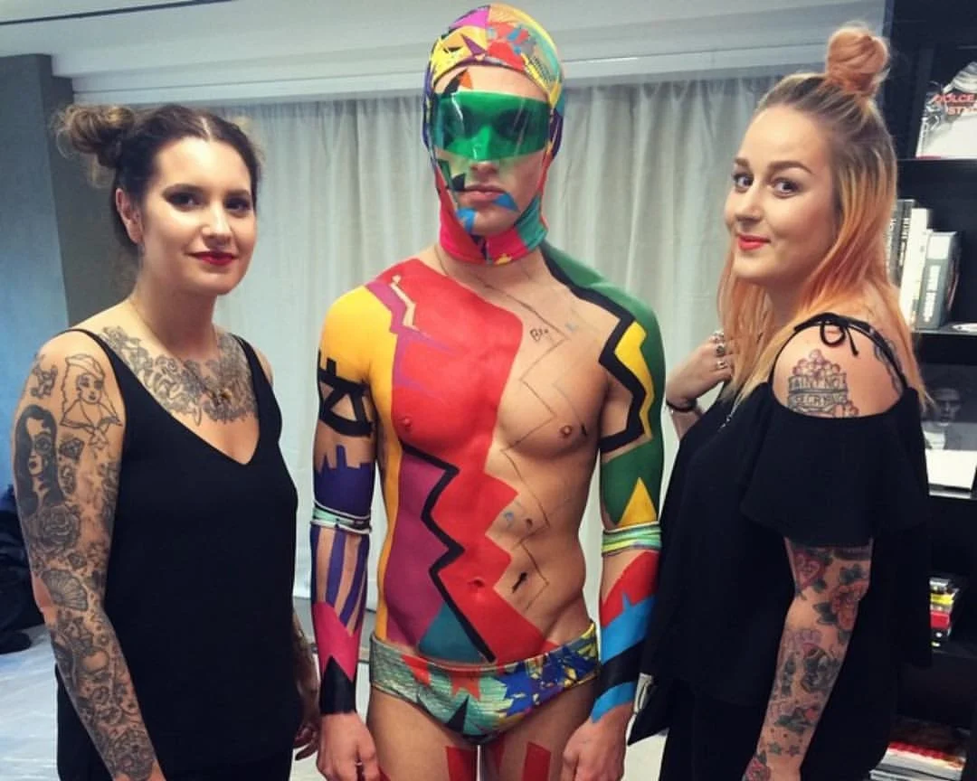 Body paint with Laura for the Soho store opening on Carnaby Street