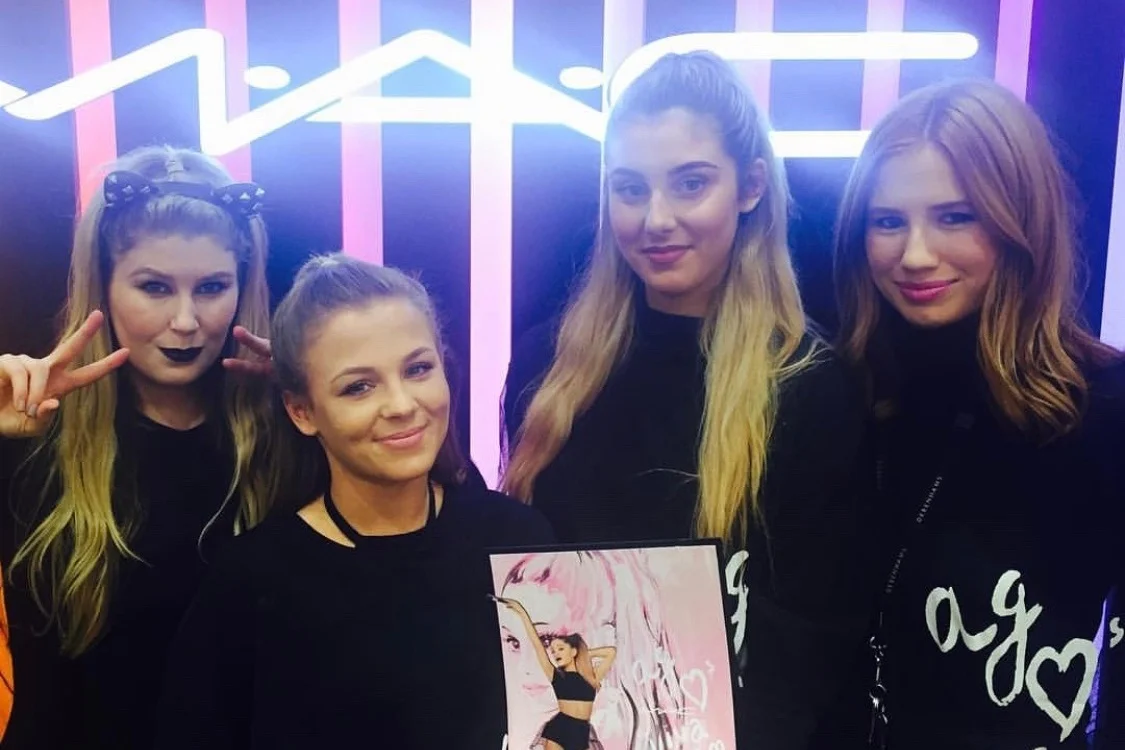 Hannah second from left with her MAC team in Debenhams Cardiff