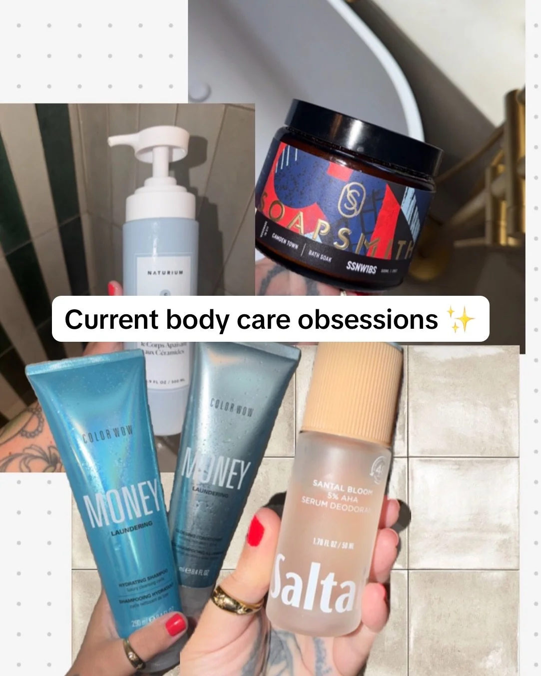 My current body care obsessions all in one place. Bath soaks, body wash, the works. Even squeezed in my hair care because apparently I have no chill.

Comment BODYCARE if you want the full product list ✨
Now tell me your current faves 🖤