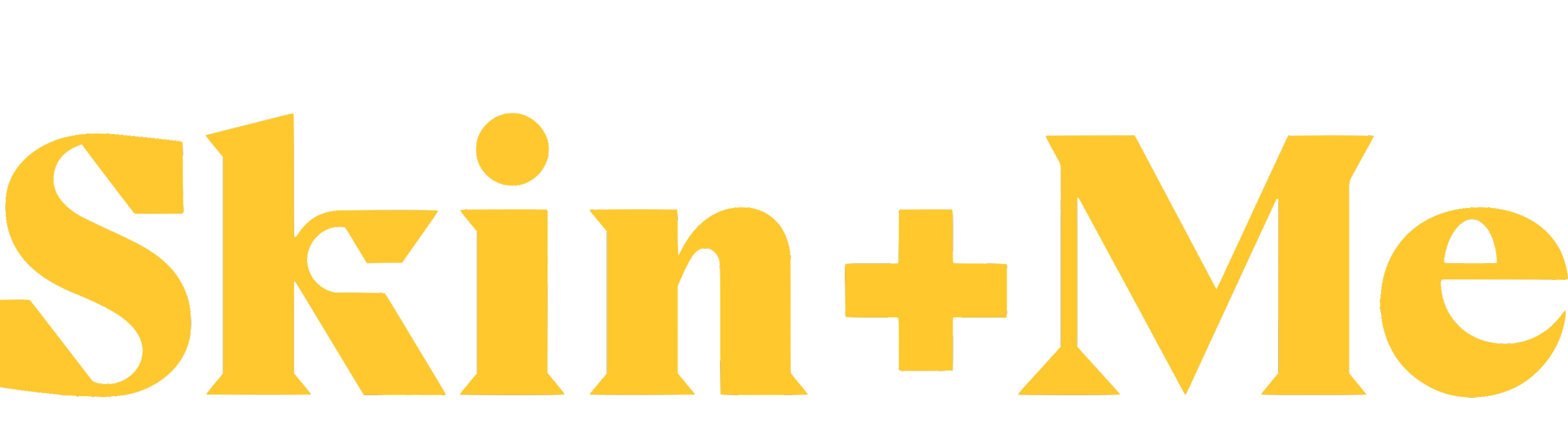 The word 'SkihinMe' in large, yellow, stylized font on a black background.