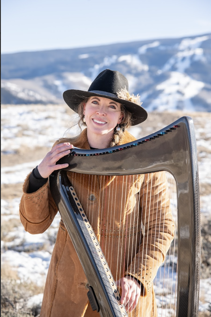 Carbon fiber electric harp. Mountain Propsal. Vail, CO