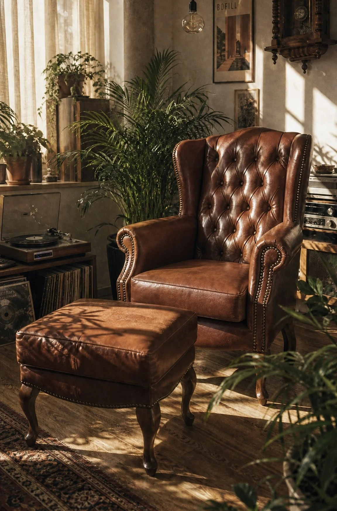 CHESTERFIELD Wingback Chair + Footrest