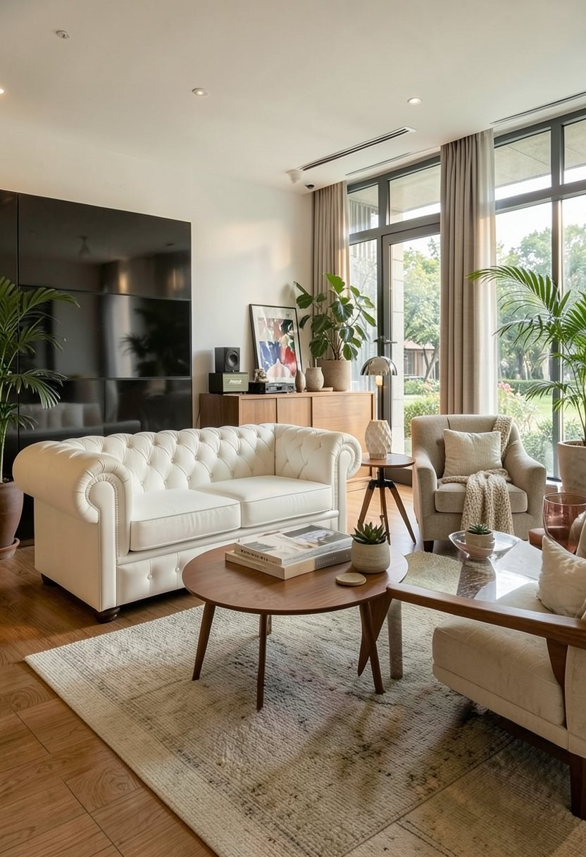 3-Seater Classic Chesterfield Sofa – Premium Natural Leather 200cm