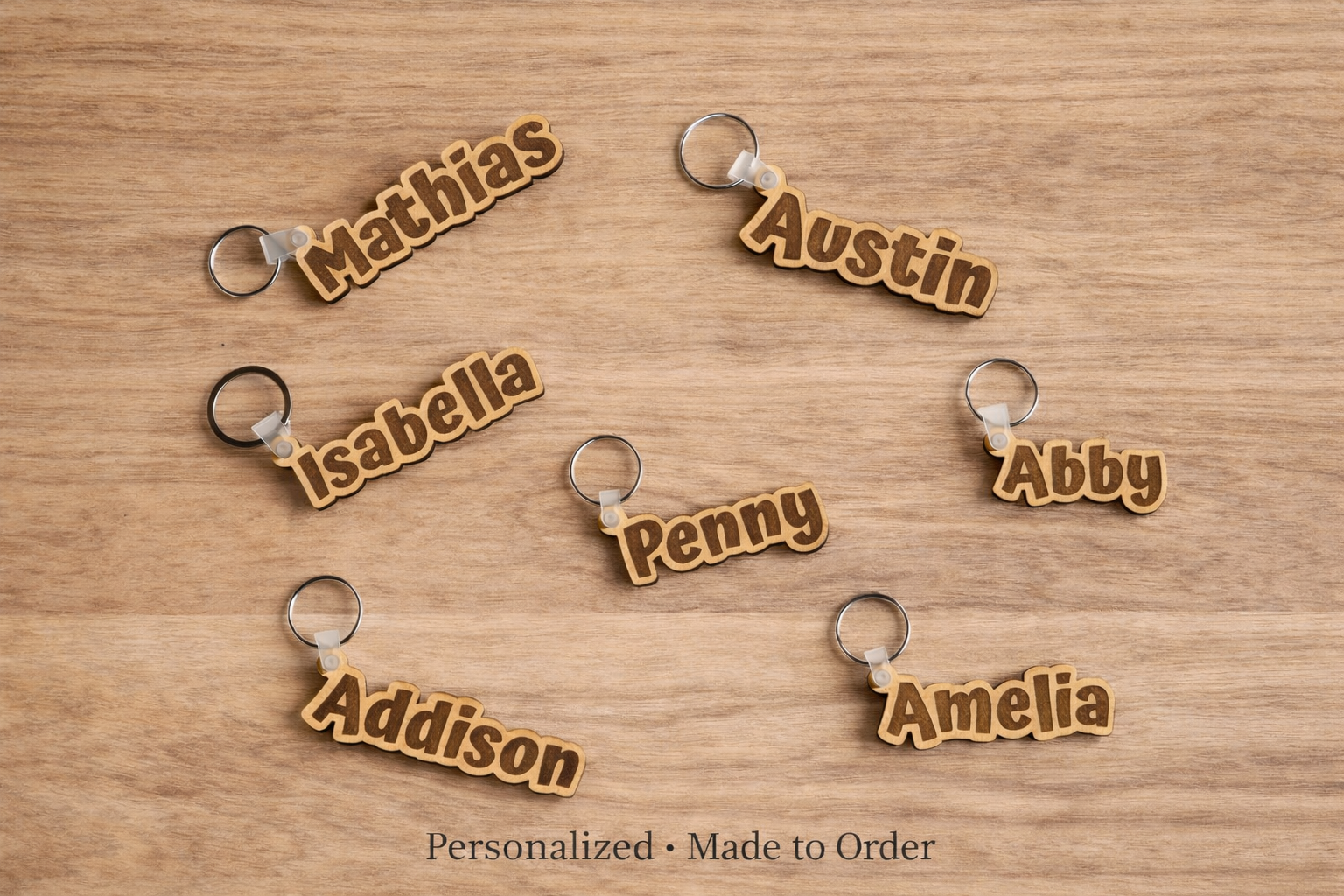 Custom Wooden Name Keychain