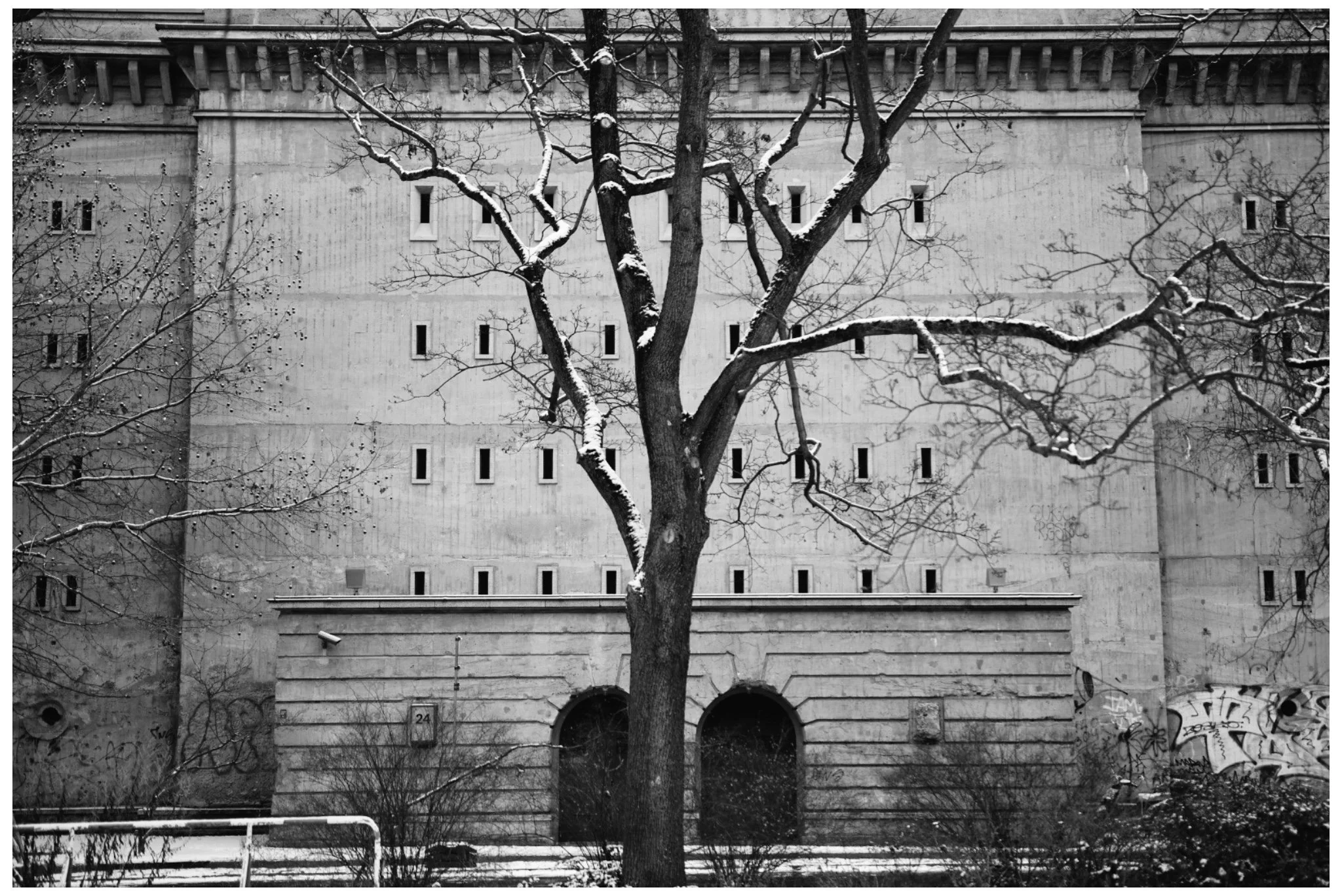The Boros Collection is a contemporary art space housed inside a massive WWII bunker in Berlin.

It combines raw concrete architecture with rotating exhibitions from the private collection of Christian Boros.