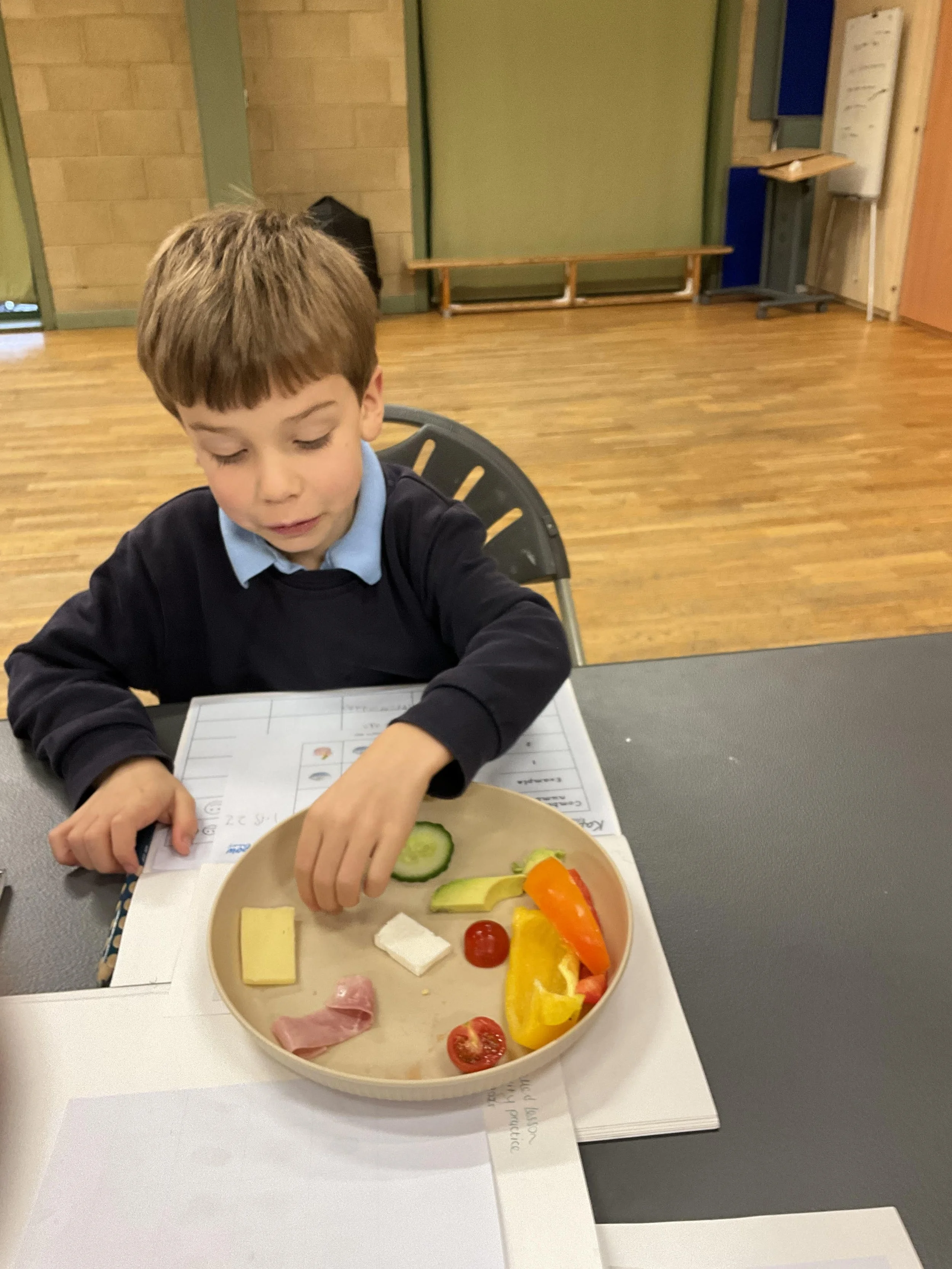 DT this term - combining flavours in the design stage of their wrap making.