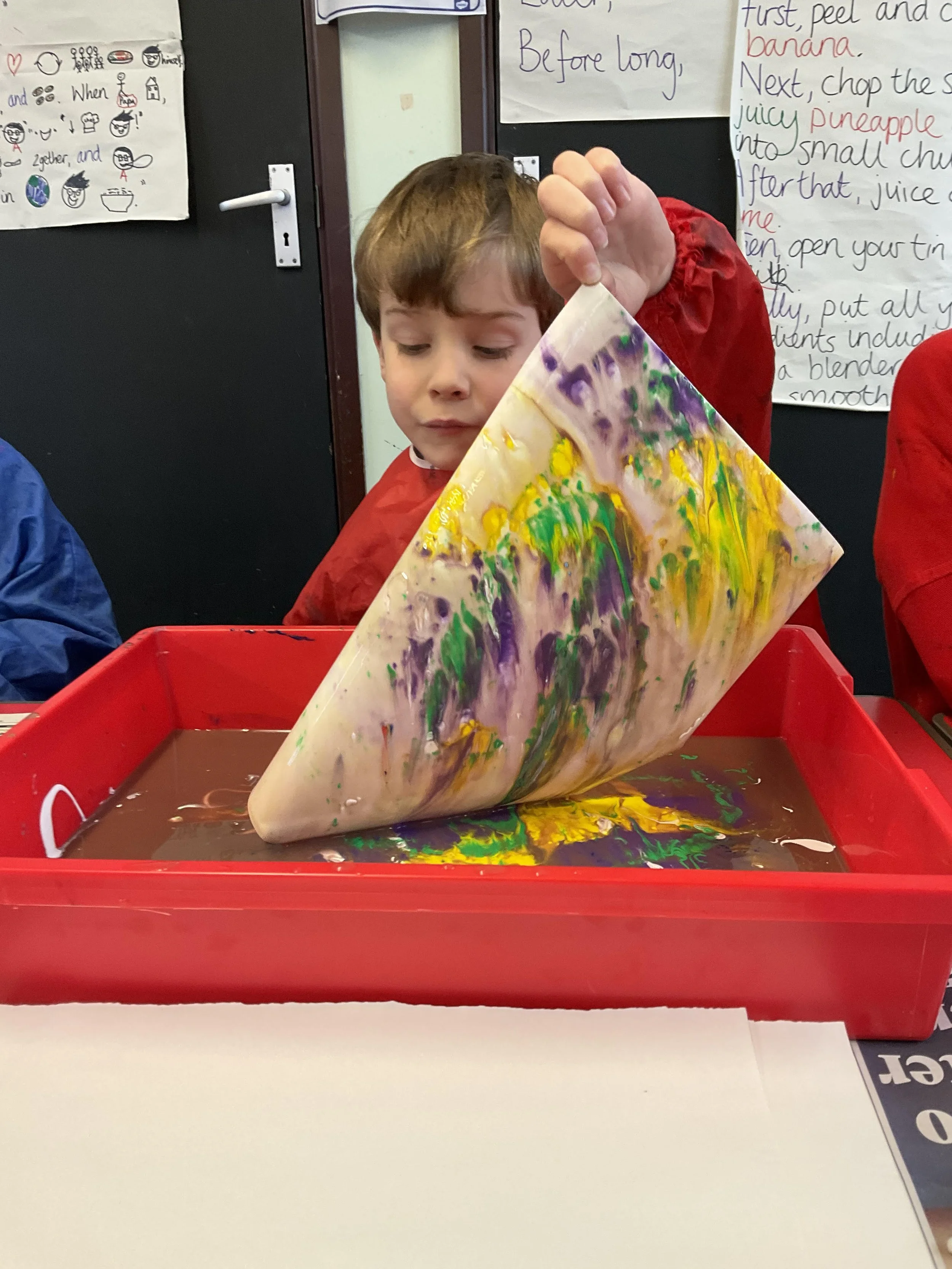 Art this term - here they are busy exploring tone and texture and mixture primary and secondary colours!