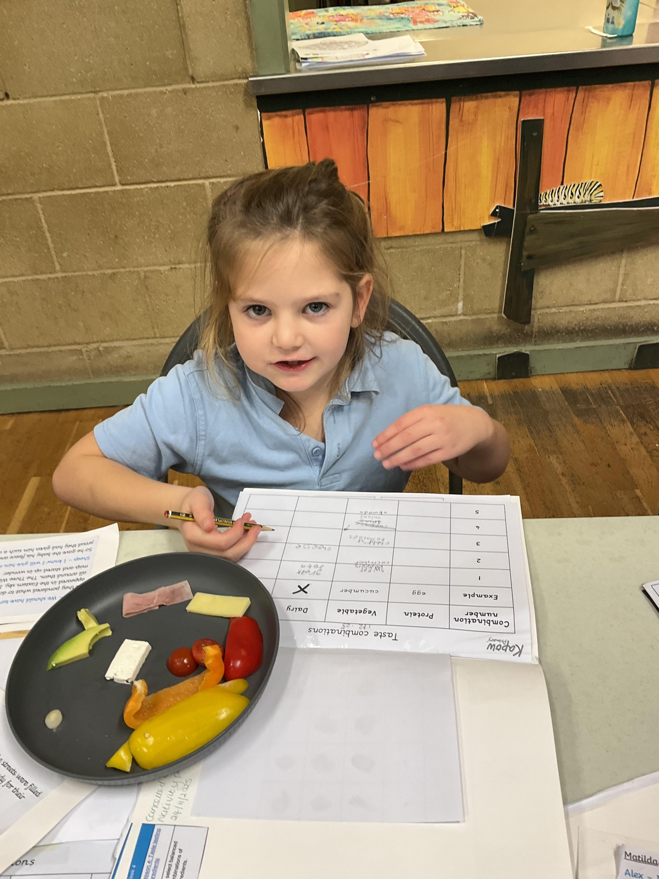 DT this term - combining flavours in the design stage of their wrap making.