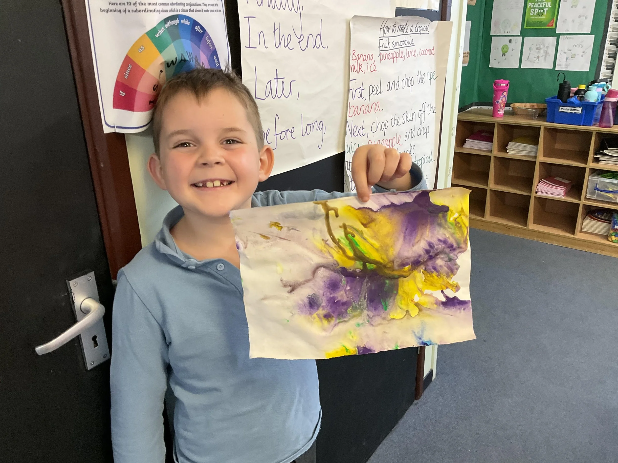 Art this term - here they are busy exploring tone and texture and mixture primary and secondary colours!