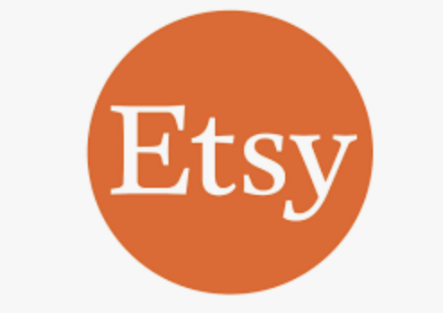 Etsy logo with white text inside an orange circle