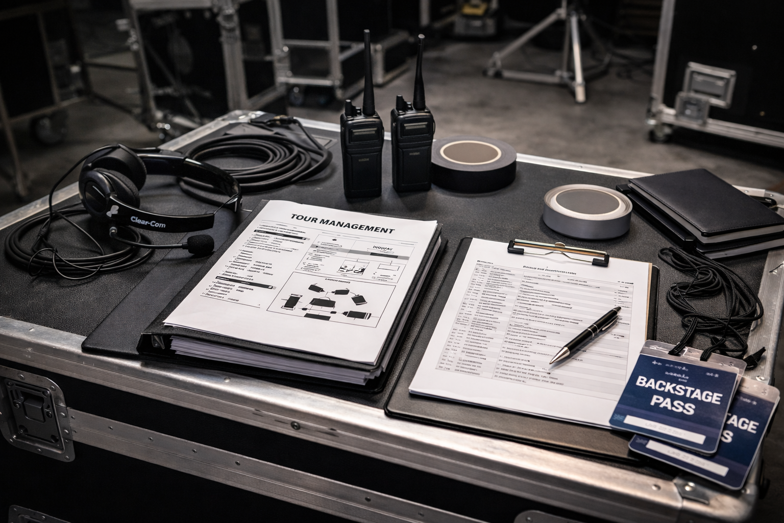 Tour management and live operations planning workspace for artists and live music events