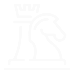 Simple line drawing of a chess king and knight piece.
