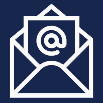 Icon of an envelope with an email symbol inside