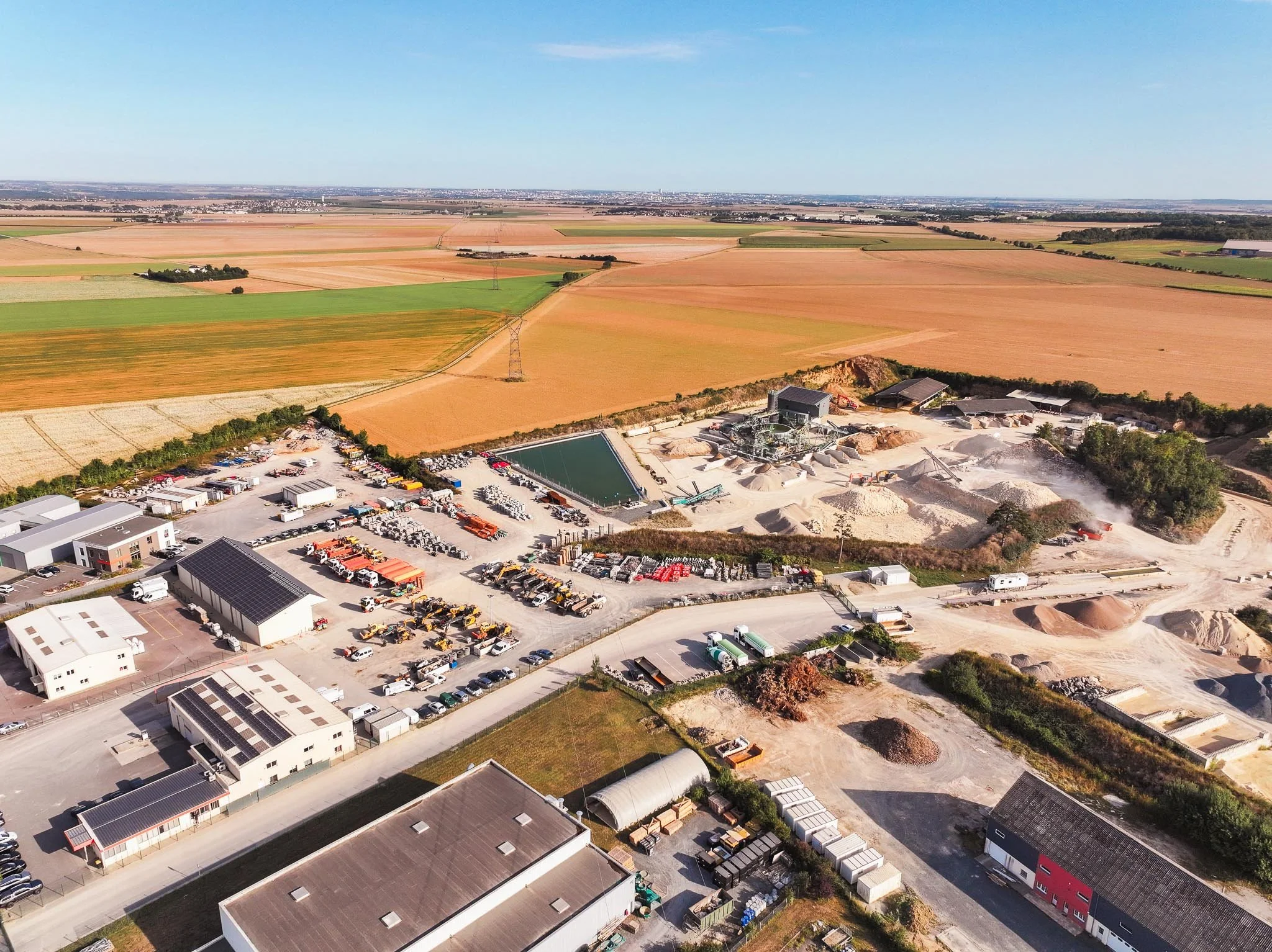 site industriel de production SBV vue du ciel en drone