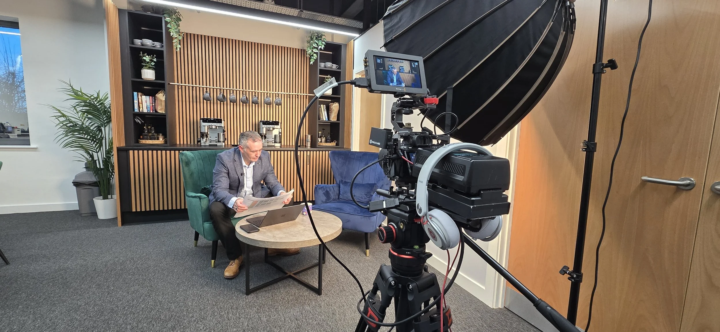 This is Scalable CEO Darren Strong during a video shoot for his social media channels