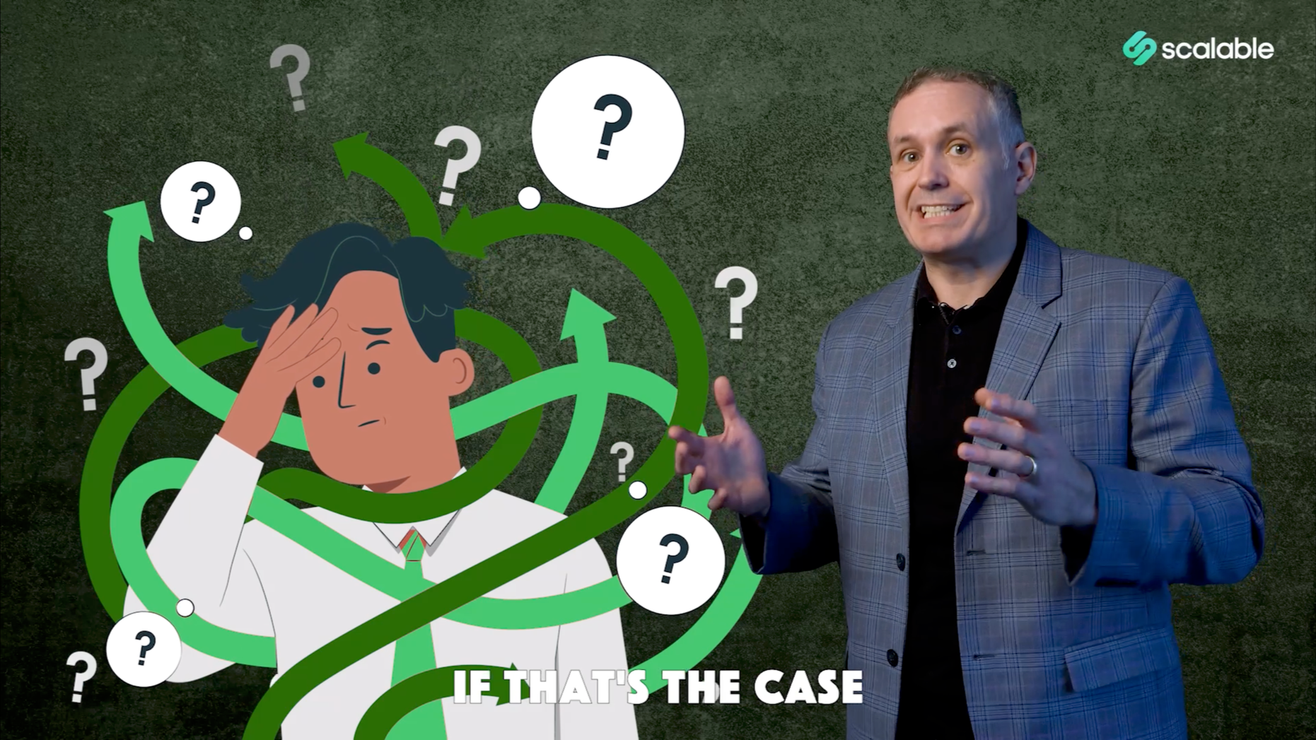 Screen grab from a studio shot business coaching presentation