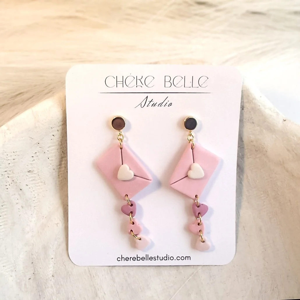 Pastel Heart Drop Earrings