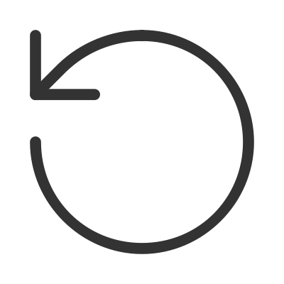 Icône d'une horloge avec une flèche pointant vers le début du cercle, représentant le temps ou un retour en arrière.