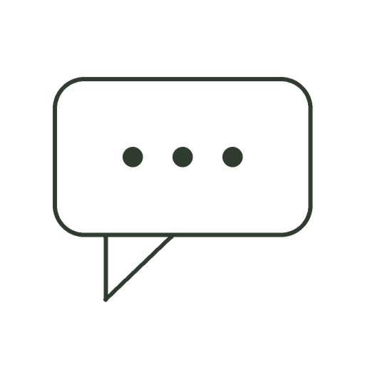 Icône de dialogue avec trois points à l'intérieur d'une bulle de conversation.