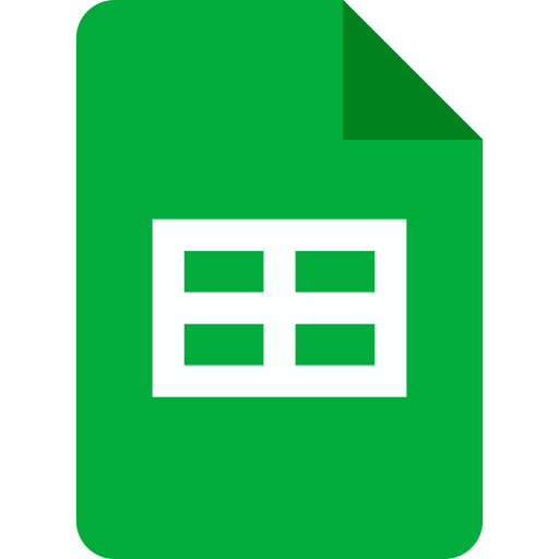 Google Sheets logo displayed on white background, a cloud-based spreadsheet tool commonly used by small businesses and trade companies for data tracking and reporting