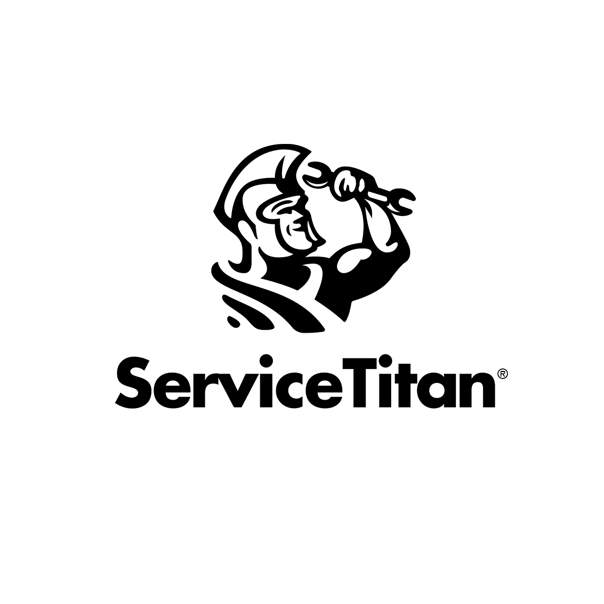 ServiceTitan logo displayed on white background, a field service management and operations platform used by HVAC, plumbing, electrical, and home service companies