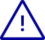 Blue warning triangle with an exclamation mark inside.