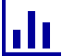 A bar graph with four vertical blue bars of varying heights.
