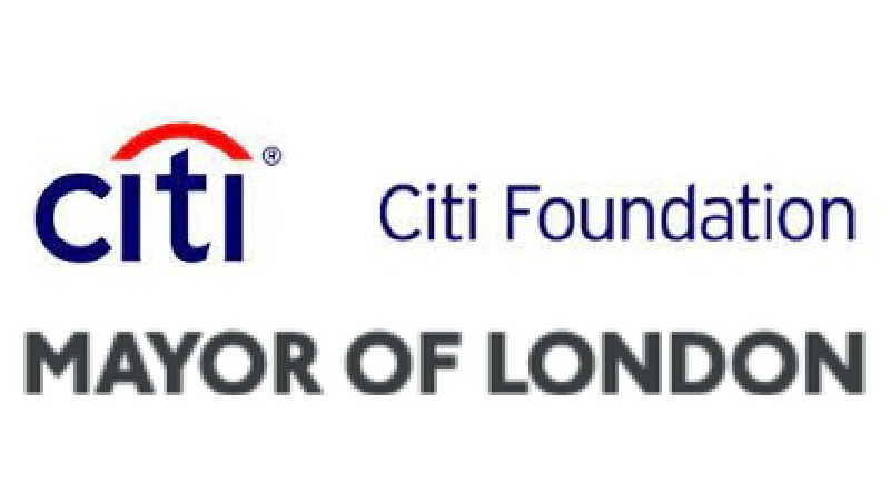 Logo of Citi Foundation with the text "MAYOR OF LONDON" underneath.
