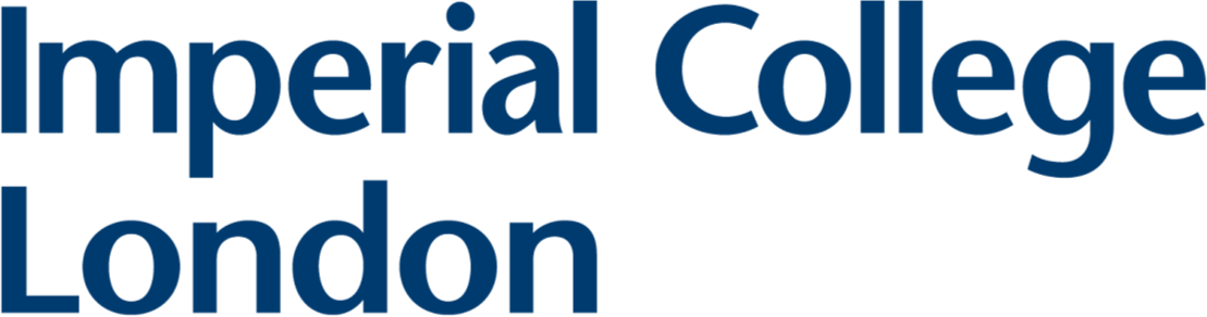 Logo of Imperial College London in blue text.
