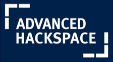 Black sign with white text that says 'Advanced Hackspace'