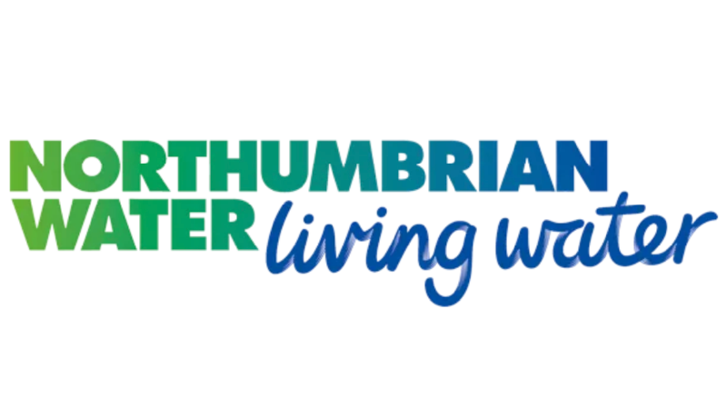 Logo for Northumbrian Water with green and blue text that reads 'Northumbrian Water living water'.