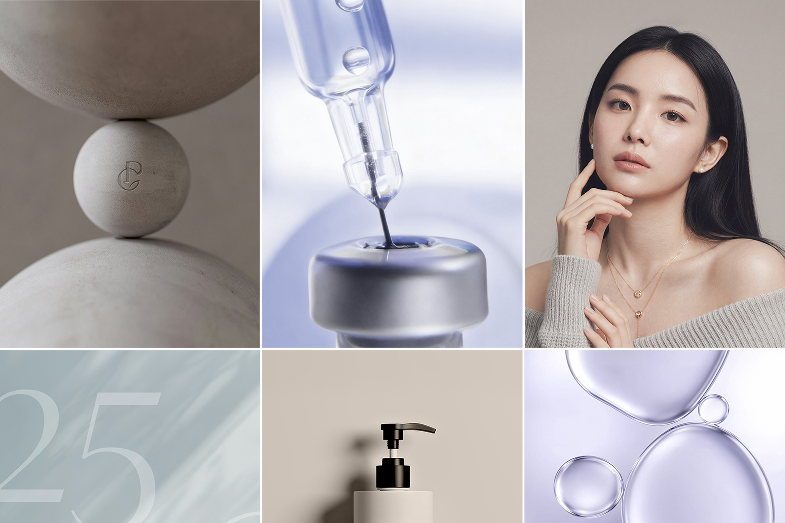 Neue Haus가 기획한 퓨린피부과의 브랜드 디렉션이 실제 시술, 콘텐츠, 클리닉 접점에서 운영된 사례를 보여주는 프로젝트 썸네일. Brand direction in practice for Pureen Dermatology, showing how the system was applied across clinical and content touchpoints by Neue Haus.