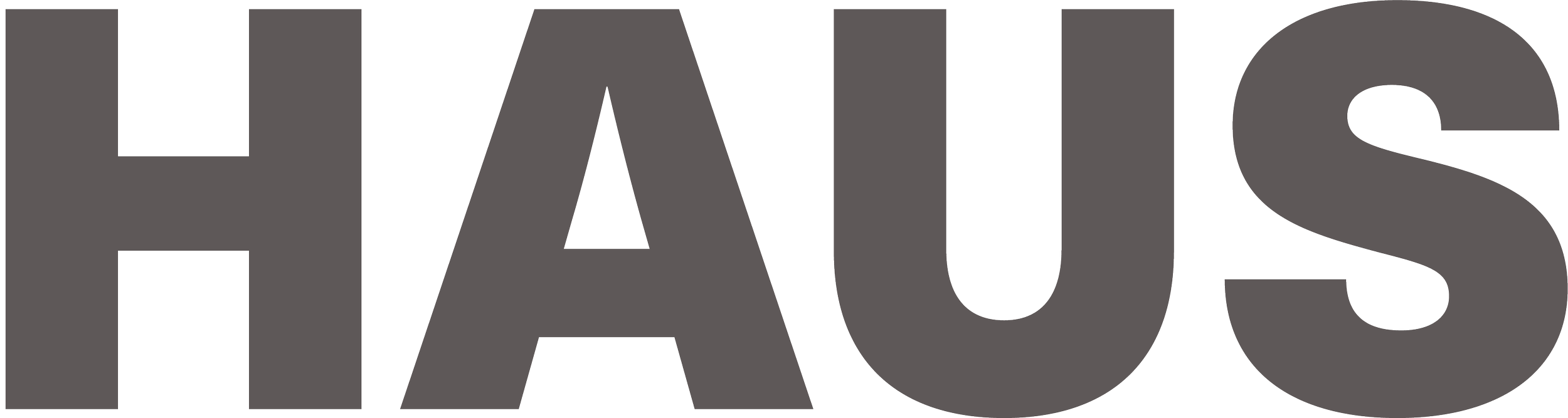 Neue Haus logotype featuring the word “HAUS” in bold warm gray typography on a dark background.